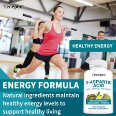 D-Aspartic Acid -Testosteron Booster, Energy & Stamina, Muscle Gain Capsules