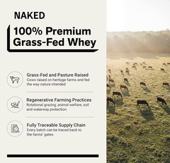 NAKED Grass-Fed Whey Protein Concentrate Powder, NSF Certified Non-GMO 2 lb