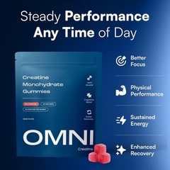 OMNI Creatine Monohydrate Gummies – Supports Muscle Growth, Low Sugar Watermelon