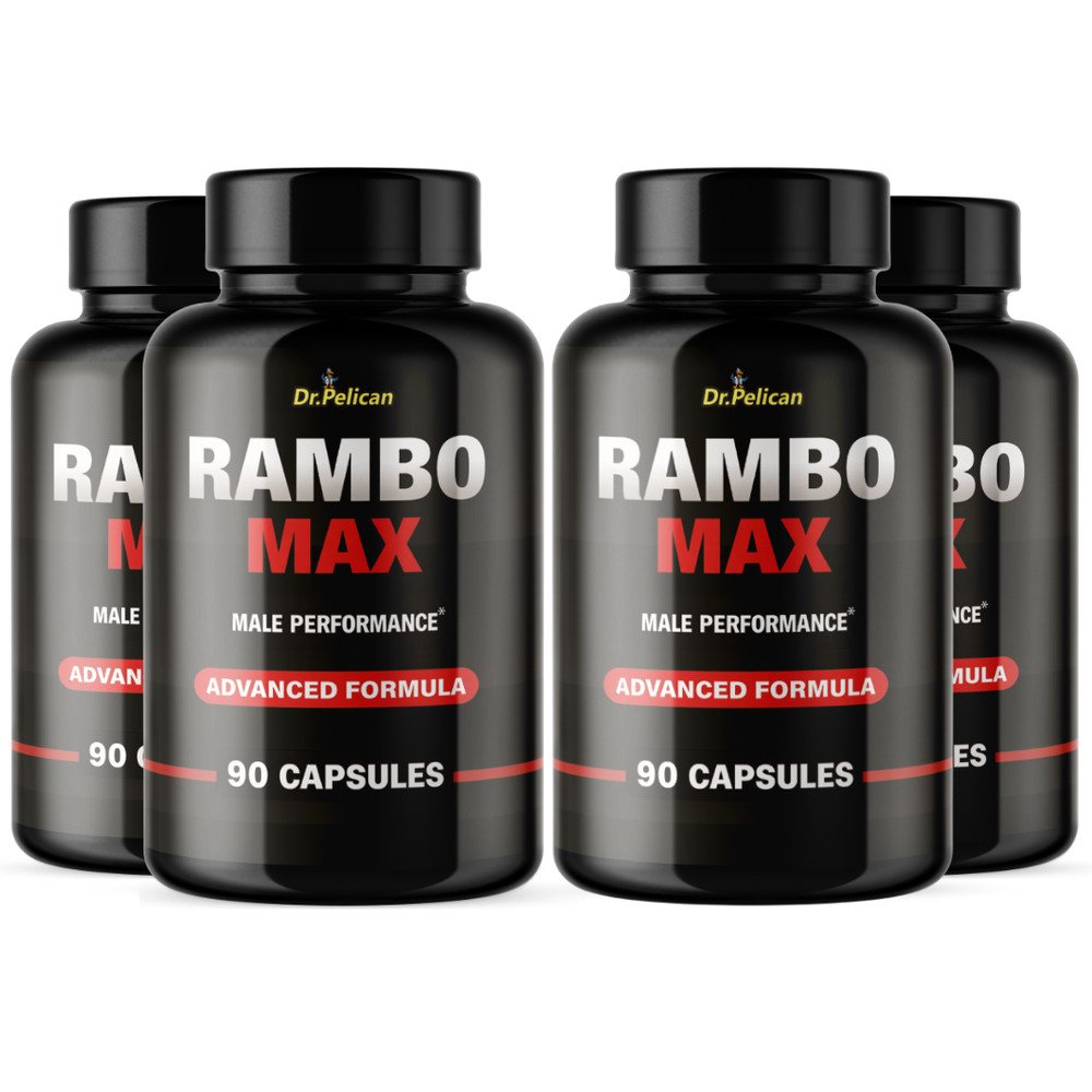 Rambo Max- Bodybuilding & Men’s Health Support- 4 Bottles- 360 Capsules
