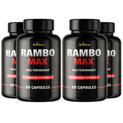 Rambo Max- Bodybuilding & Men’s Health Support- 4 Bottles- 360 Capsules