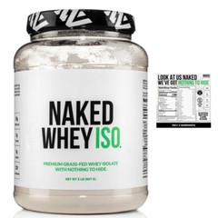 Naked Whey Isolate Protein 30G Grass-Fed Protein Powder Unflavored 28 Servings