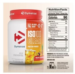 Dymatize ISO100 Clear 20g Protein Powder, Pineapple Passion Punch, 22.9 oz. USA