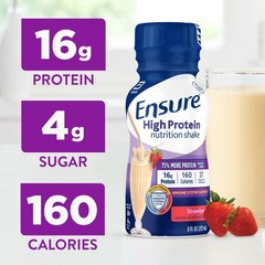 Ensure High Protein Strawberry Nutrition Shake, Ready to 8 Fl Oz (Pack of 24)