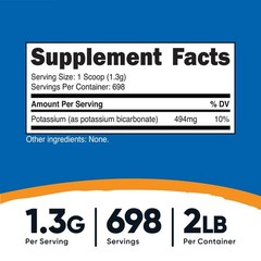 Nutricost Potassium Bicarbonate (2 LB) – 1.3G Per Serving, Non-GMO, Gluten Free