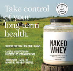 NAKED Whey Grass Fed Protein Powder, Unflavored, 2 lb, 1 Ingredient