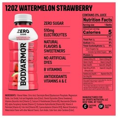 BODYARMOR Zero Sugar Watermelon Strawberry Electrolyte Drink 12 Fl Oz 8 Pack