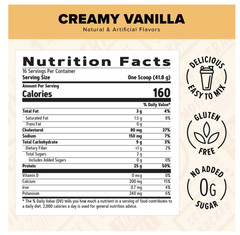 GNC Whey Protein Creamy Vanilla 16 Servings 25g Protein