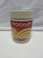 PODIUM Natural Flavors & Sweeteners Athlete Pre Workout Blue Raspberry Exp 03/26