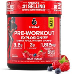 Six Star Pre-Workout Explosion 2.0 Dietary Supplement Fruit Punch 9.52oz Sealed