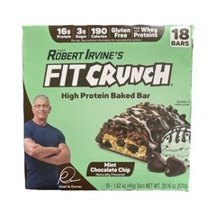 Fit Crunch High Protein Gluten Free Protein Bars Mint Chocolate Chip, 18 Count