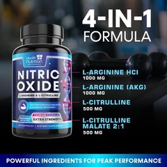 Extra Strength Nitric Oxide Booster – 3X Strength L-Arginine AKG & Citrulline Ma