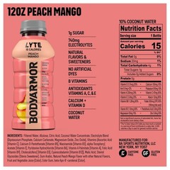 BODYARMOR Lyte Electrolyte Drink Peach Mango 12 Fl Oz (8 Pack)