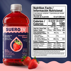 Suero I.V. Electrolyte Drink, Strawberry Flavor 33.8 fl oz – Hydrate (2-Pack)