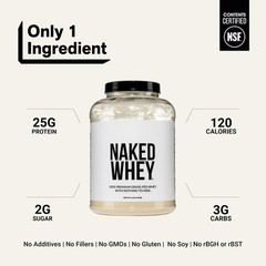 NAKED Whey 5LB 100% Grass Fed Unflavored Protein 5 Pound (Pack of 1)