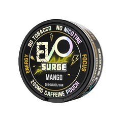 EVO Surge 200mg Caffeine Pouches – 20 Pouch Pack – Mango Flavor