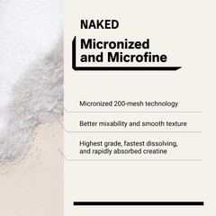 NAKED Pure Micronized Creatine Monohydrate 100 Servings (Pack of 1), Blue
