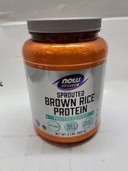 X2 Now Sports Sprouted Brown Rice Protein Powder Unflavored New 2 lbs Exp 2-27