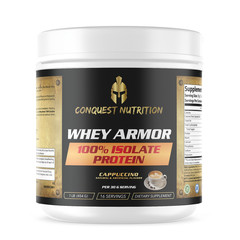 Conquest Whey Armor 100% Whey Isolate Protein Cappuccino 1lb Muscle Recovery