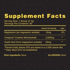 Ambrosia Atlas Performance Creatine Creapure® + Acetic 0.39 Ounce (Pack of 1)
