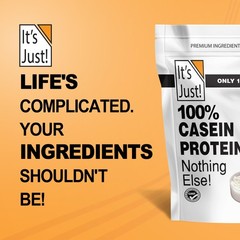 It’s Just! – 100% Casein Protein Powder, Made in USA, One 1 Pound (Pack of 1)