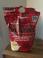 MuscleMeds Carnivor Mass Anabolic Beef Protein Gainer, Vanilla Caramel, 10 lb