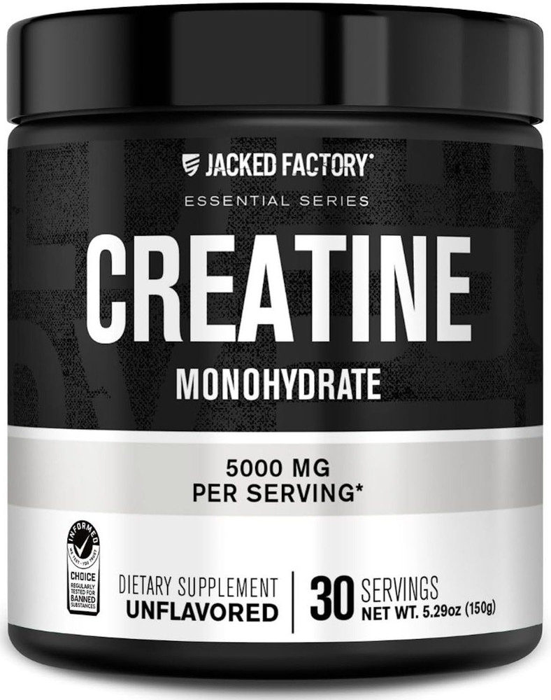Jacked Factory Creatine Monohydrate Powder 150g – 5g Daily Creatine Supplement f