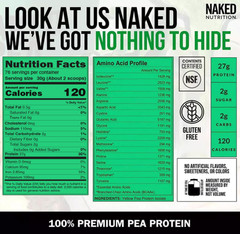 NAKED Pea Protein Powder, Unflavored Vegan Pea Protein, 5 lb