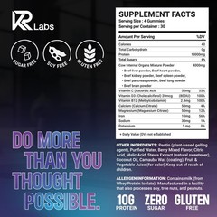 Kr Labs Zero Carb 100 Pure Whey Isolate Grass Fed Beef Total Per Bag For Men