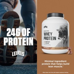 Grass Fed Whey Protein Powder 24G Protein Pure Chocolate 5LB