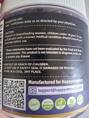 HAPPYUMMMM D3 & K2 SOFTCHEWS BLUEBERRY (60) SUGAR & GLUTEN FREE SUPPLEMENTS