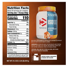 Dymatize ISO100 Hydrolyzed Whey Salted Caramel 25g Protein 20 Servings