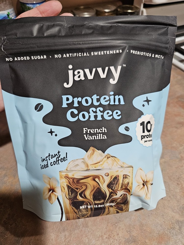 Javvy Protein Coffee French Vanilla 20 Servings 12.8oz Exp 12/2027