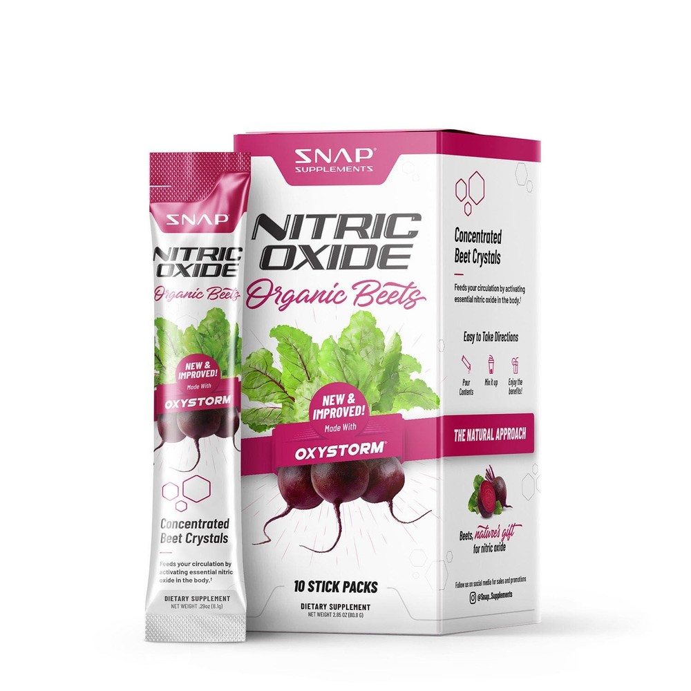 Nitric Oxide Organic Beets Stick Packs – 10 Stick Packs (10 Servings)
