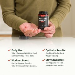 Nitric Oxide & Testosterone Booster for Men, L Arginine, L Citrulline 60 & 90