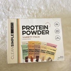 Clean Simple Eats Protein Powder Variety Pack 10 Stick Packs Whey 11.9oz