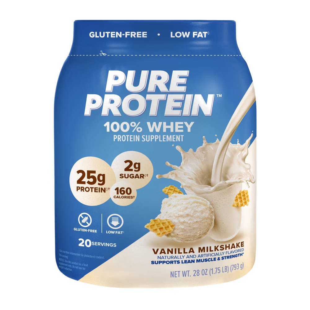 Pure Protein 100% Whey Protein Powder, Vanilla Cream, 25g Protein 1 Pack