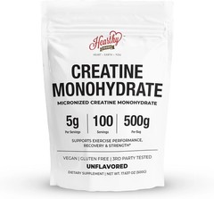 HEARTHY FOODS Creatine Monohydrate Micronized Powder 500G – 100 Servings, 5000mg