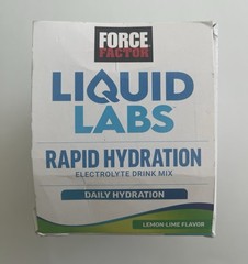 Force Factor Liquid Labs Rapid Hydration 20 Stick Packs NEW Lemon-Lime Exp 08/26