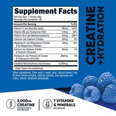 Nutricost Creatine Monohydrate + Hydration Blue Raspberry Flavored, 30 Servings