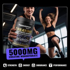 Creatine Monohydrate Gummies, NSF Certified, 5g Dose for Men & Women to Suppo…