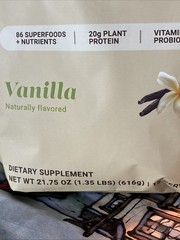 Vita Hustle ONE Superfood Protein Vanilla Shake Mix Powder Vegan 1.35 Lbs 10/27