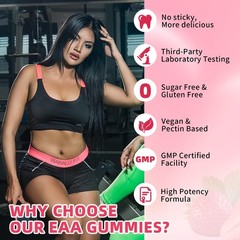 YUULAI EAA Gummies 2-Pack – 9 Essential Aminos + BCAAs, Muscle & Energy