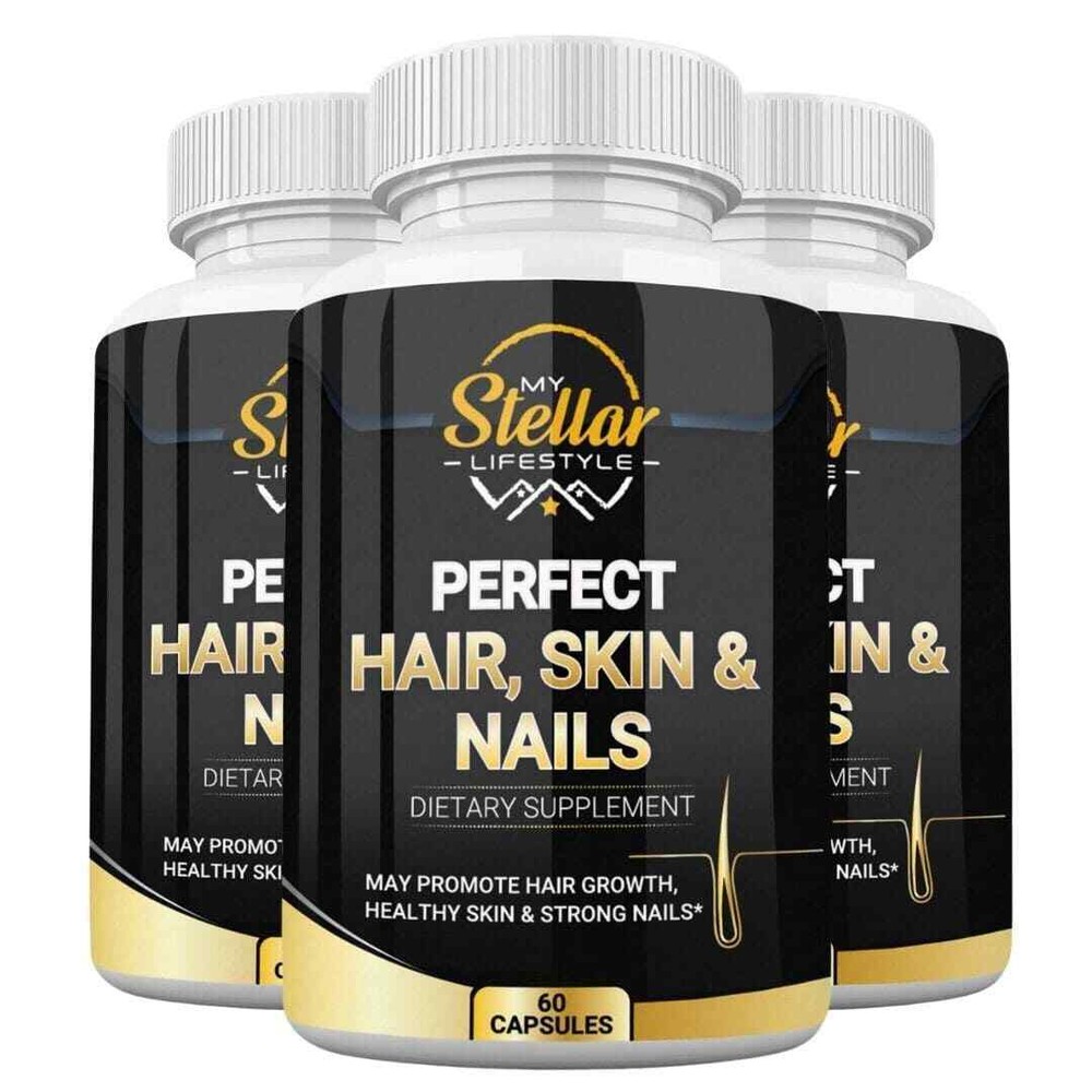 3 Bottles Perfect Hair, Skin & Nails by My Stellar Lifestyle – 60 Capsules