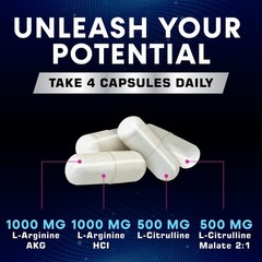 Extra Strength Nitric Oxide Booster – 3X Strength L-Arginine AKG & Citrulline Ma