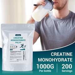 Pure Creatine Monohydrate Powder 2.2lbs (1000g) Micronized 200 Servings USA