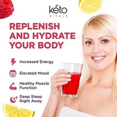 Keto Vitals Electrolyte Powder Raspberry Lemonade Energy Drink