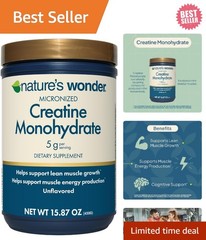 Micronized Creatine Monohydrate Powder – 450g, 90 Servings – Unflavored