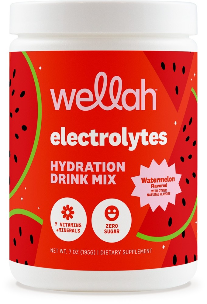 Wellah Electrolytes Powder (Watermelon) 50 Servings – Hydration Drink Mix
