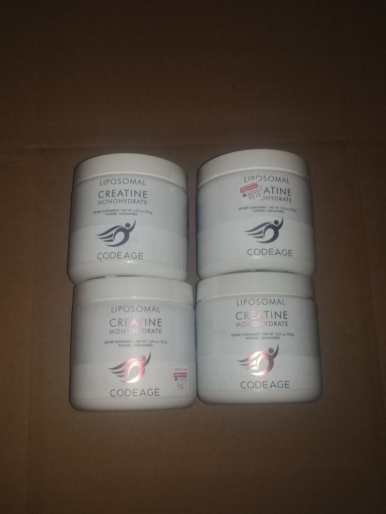 4 Codeage Liposomal Creatine Monohydrate Powder Unflavored, 5.29 oz Exp 03/26